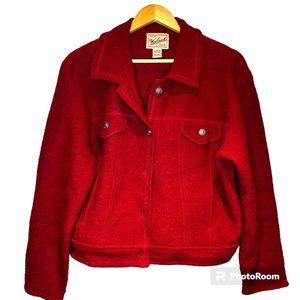 Woolrich Original Outdoor Wear 100%‎ Wool Jacket in Cherry Red Size Medium